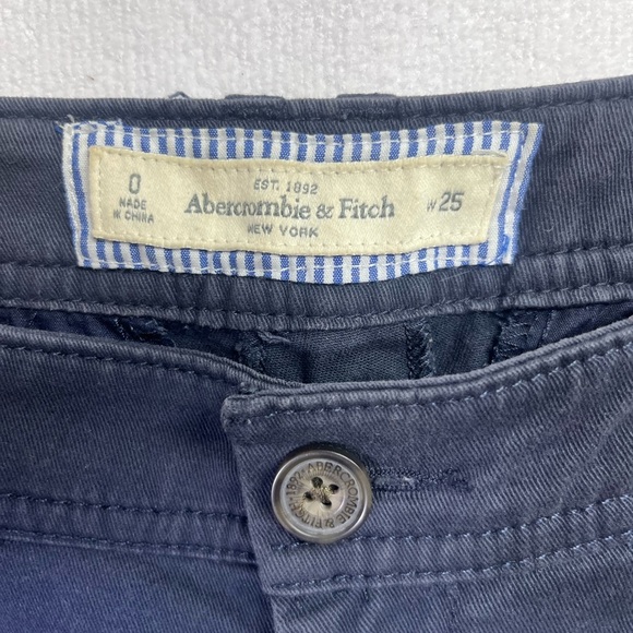 Abercrombie & Fitch Stretch Navy Shorts Womens 0/25 Shortie Cute Preppy 1766 - Picture 2 of 7